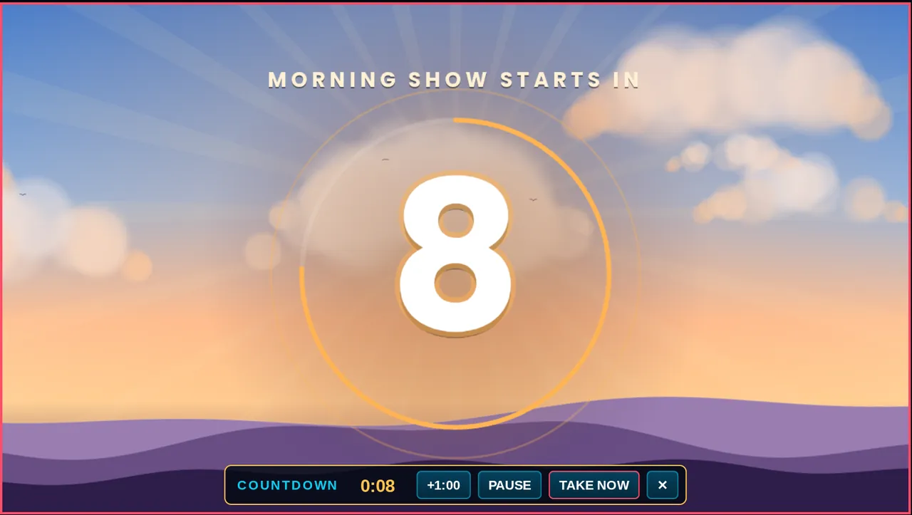 Last ten seconds of the countdown with a draining ring